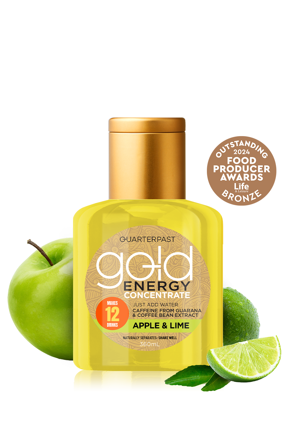 GOLD ENERGY Concentrate Apple & Lime 360mL