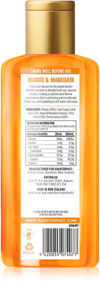 Mango & Mandarin Cordial 700mL